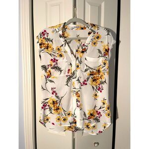 Express Floral Sleeveless Blouse NWOT
